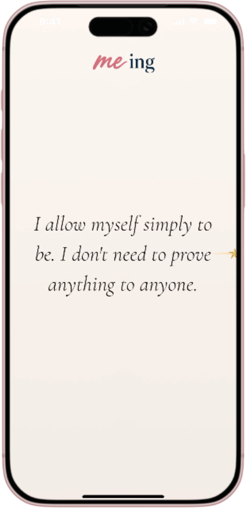 Affirmation: I allow myself simply to be