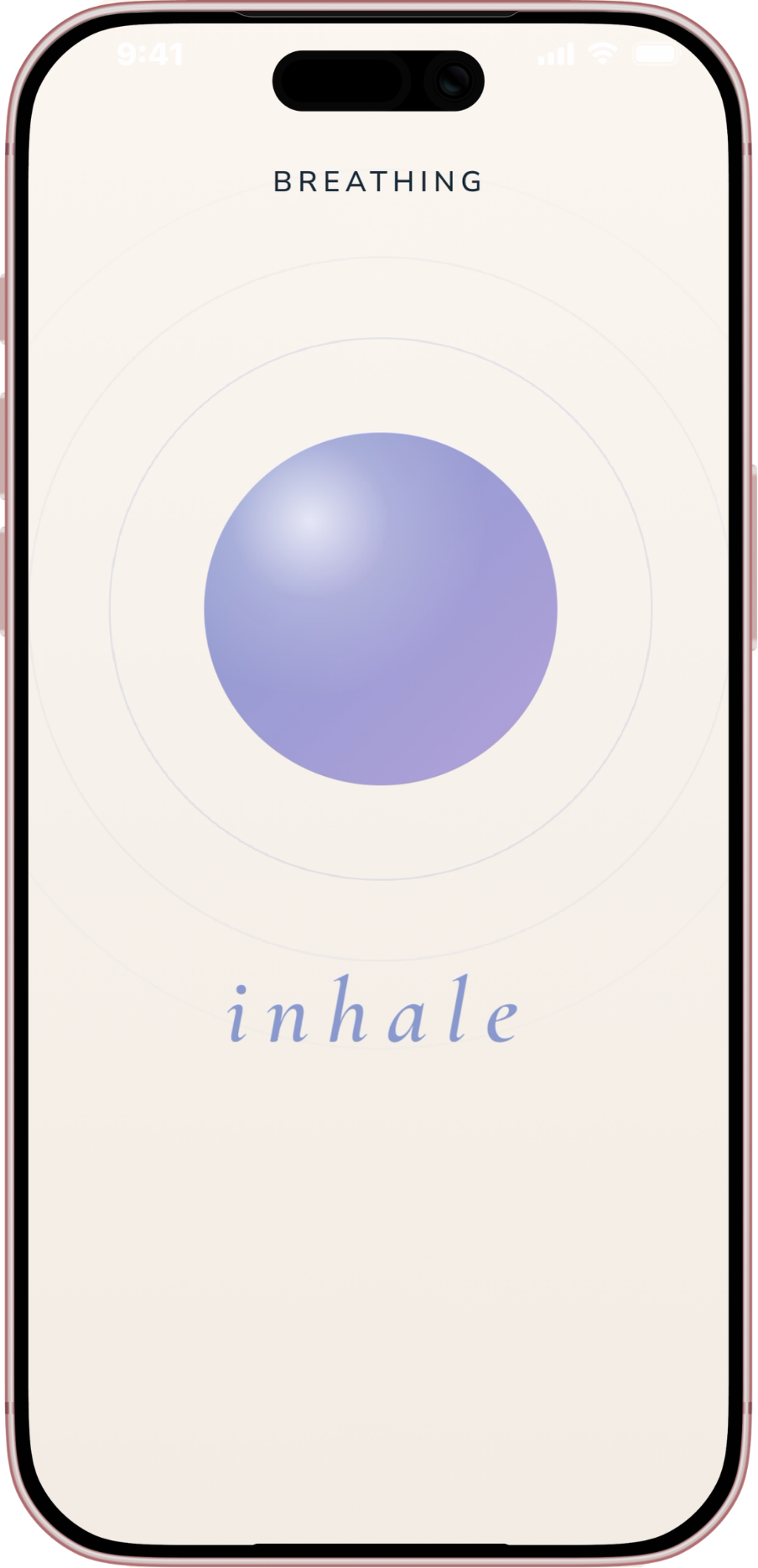 Breathing: inhale